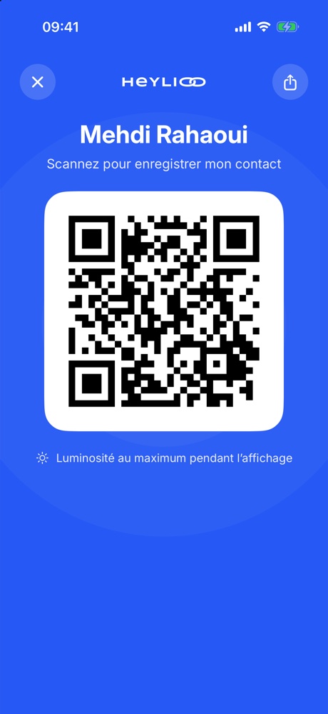 QR code plein écran à présenter